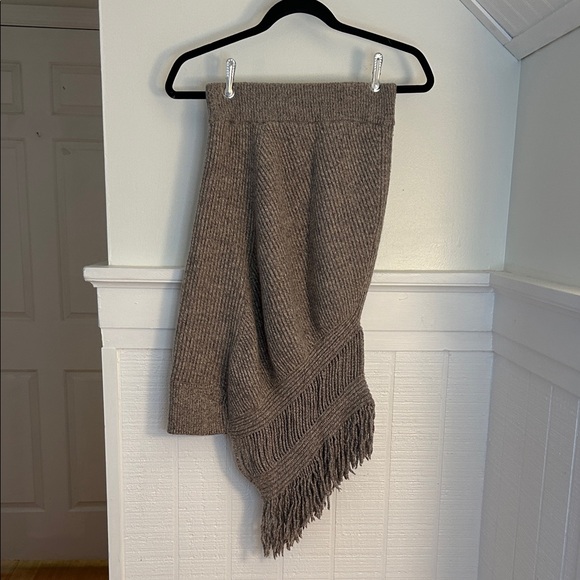 Stella McCartney Taupe Cashmere Wool Fringe Skirt size 38